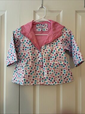 Wippette Kids Pink Polka Dot Rain Jacket Size 3